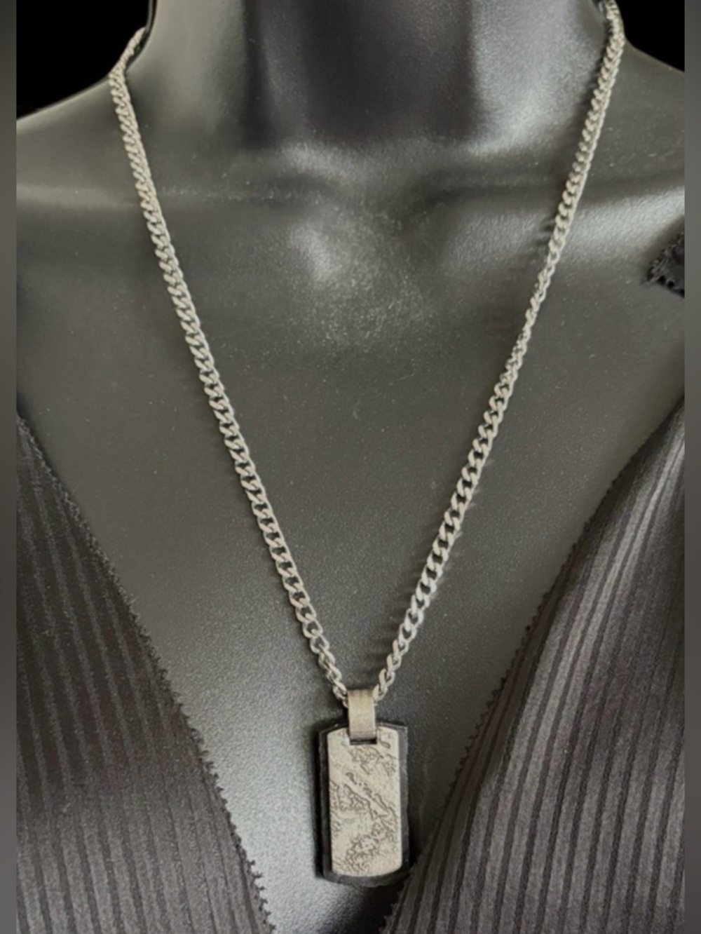 🌊 DYRBERG/KERN Dog Tag Necklace, Unisex, 20” Chain